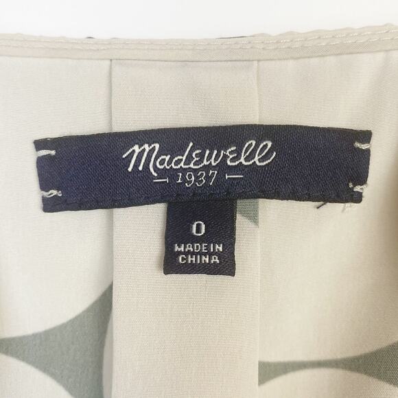 Madewell Circle Dot Pleated Cami Womens Blouse Tan Size 0 - Picture 6 of 13